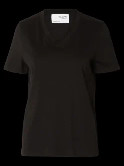 Naisten T-paita SLFESSENTIAL SS V-NECK TEE NOOS><noscript><img width=