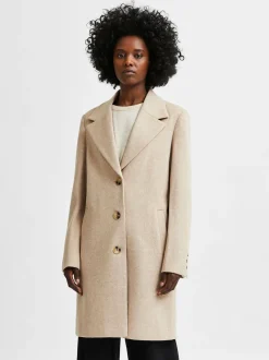 Naisten Villakangastakki, New Sasja Wool Coat>Selected Femme Best