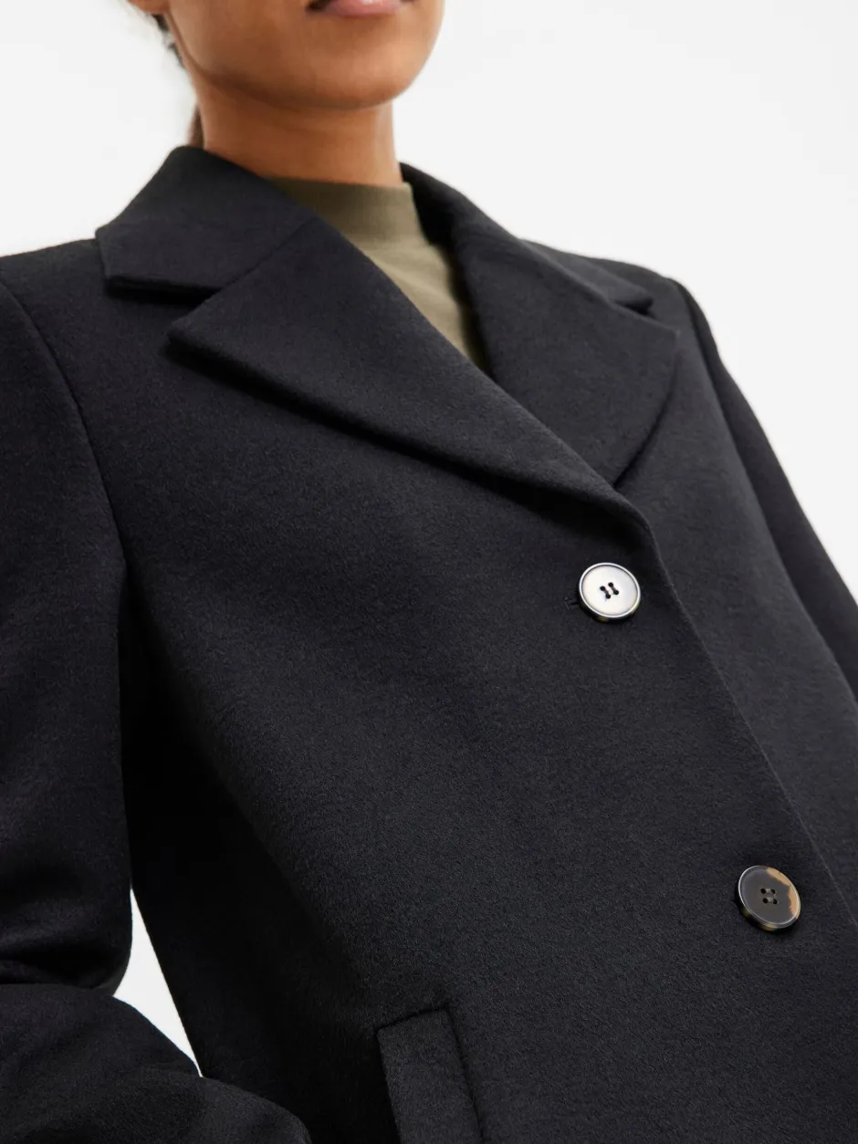 Naisten Villakangastakki, SLFNEW SASJA WOOL COAT NOOS>Selected Femme Hot