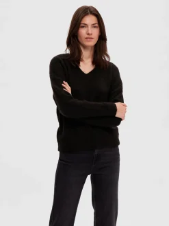 neule, SLFMALINE LS KNIT V-NECK><noscript><img width=