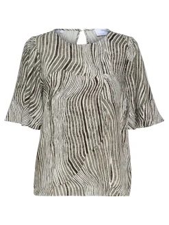 paita, SLFEVITA SS AOP TOP>Selected Femme Best