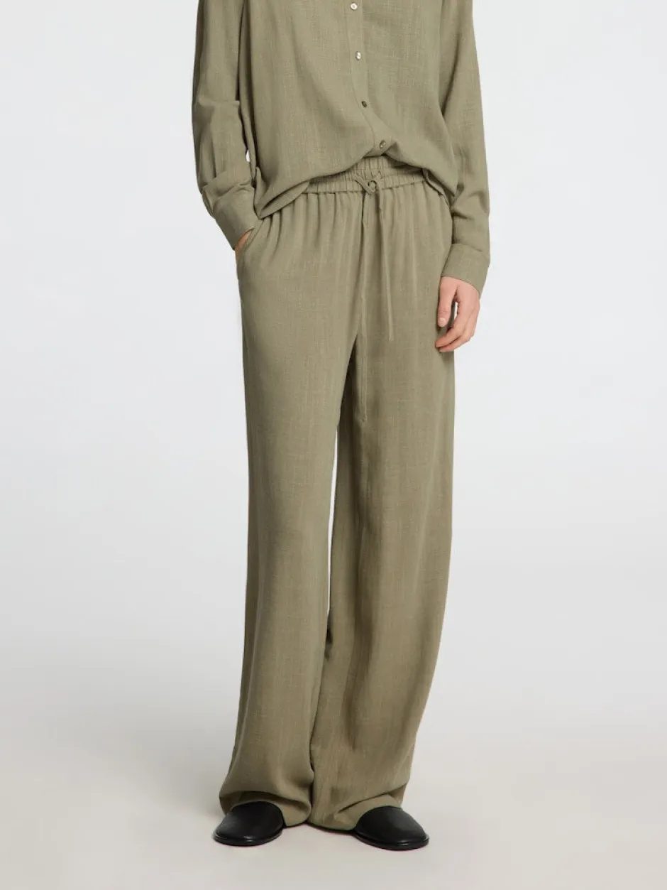 pellavahousut, SLFVIVA-GULIA MW LONG LINEN PANT NOOS>Selected Femme