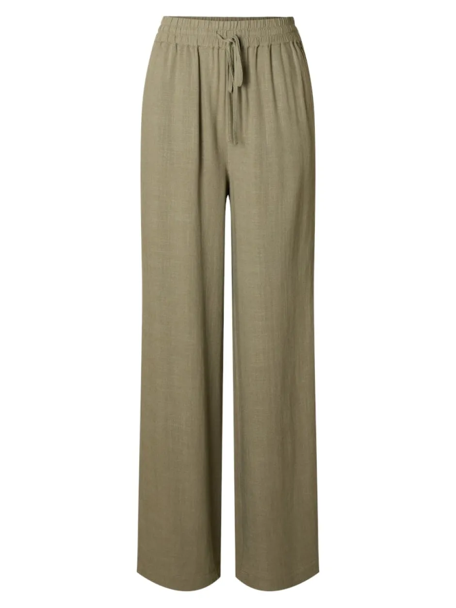 pellavahousut, SLFVIVA-GULIA MW LONG LINEN PANT NOOS>Selected Femme