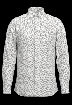 kauluspaita SLHSLIM-Performance Shirt LS AOP, Bright White Multi D>Selected Online