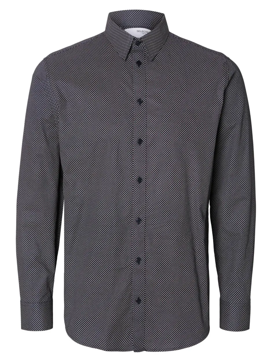kauluspaita, SLIM SOHO AOP SHIRT Sininen Kuosi>Selected Discount