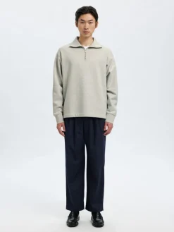 miesten collegepaita K ARON LS Half Zip Sweat, vaaleanharmaa><noscript><img width=