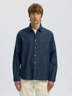 miesten farkkupaita REG CARLO DENIM LS SHIRT NOOS,>Selected New
