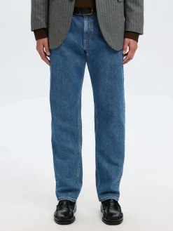 miesten farkut, SLH196-STRAIGHT BEN KORI JEANS Sininen, Indigo>Selected