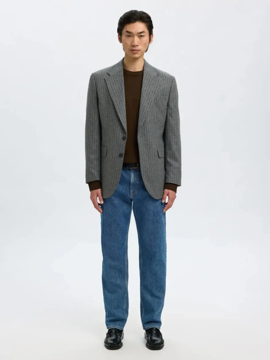 miesten farkut, SLH196-STRAIGHT BEN KORI JEANS Sininen, Indigo>Selected