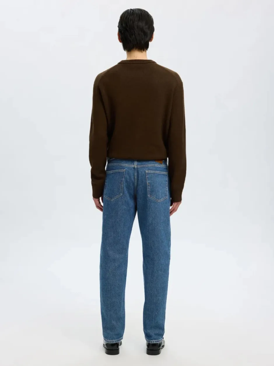 miesten farkut, SLH196-STRAIGHT BEN KORI JEANS Sininen, Indigo>Selected