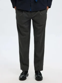 miesten housut, REG TAPRED LEROY PLEAT>Selected Discount