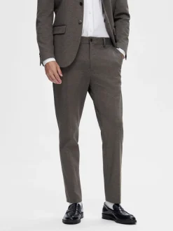 Miesten Housut SLIM AITOR TROUSER NOS Ruskea Kuosi>Selected Outlet