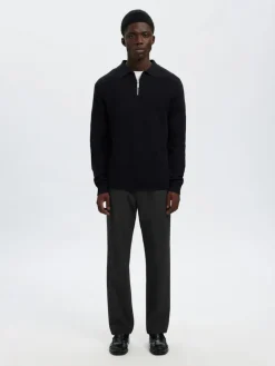 miesten housut SLH196-Straight Robert String Pant, musta><noscript><img width=