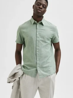 Miesten Kauluspaita NEW LINEN SHIRT>Selected Sale
