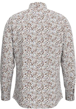 Miesten Kauluspaita, SLIM PERFORMANCE AOP SHIRT Bright White Blue Floral>Selected Hot