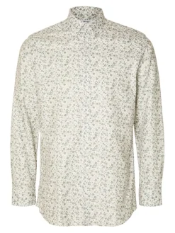 Miesten Kauluspaita Ethan Aop Shirt Nos Vihreä Kuosi>Selected New