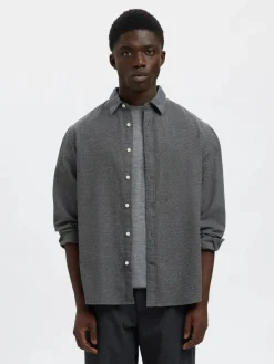 miesten kauluspaita, REG NOAH BRUSHED TWIST SHIRT>Selected Best