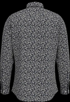 Miesten Kauluspaita, SLIM PERFORMANCE AOP SHIRT Sky Captain Blue Floral>Selected