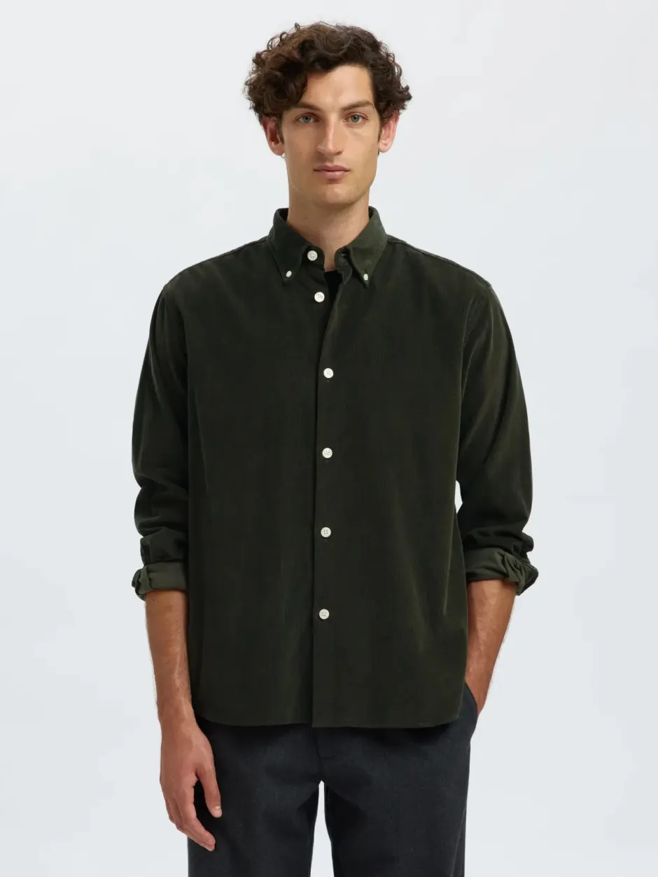 Miesten Kauluspaita K REG DANNI CORD BD LS SHIRT>Selected New