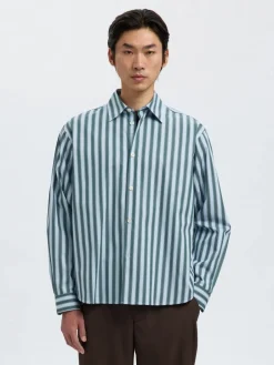 miesten kauluspaita, SLHRLXHENRIC STRIPE LS SHIRT>Selected New