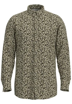 Miesten Kauluspaita, ETHAN AOP SHIRT NOS Harmaa Kuosi>Selected Outlet