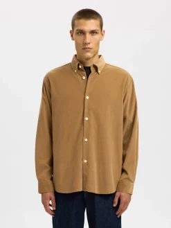 Miesten Kauluspaita K REG DANNI CORD BD LS SHIRT>Selected Sale