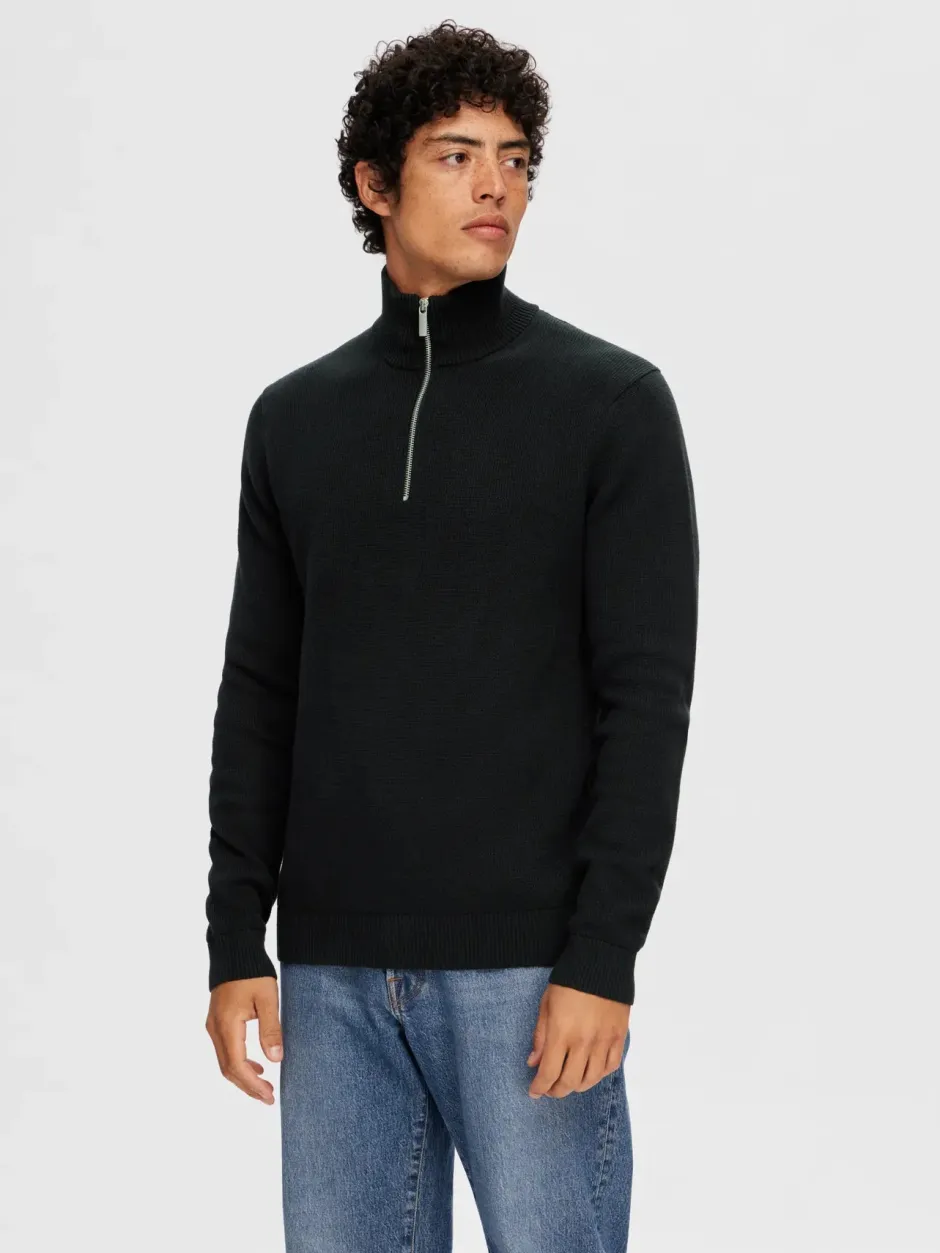 Miesten Neulepusero, DANE LS KNIT STRUCTURE HALF ZIP>Selected Hot