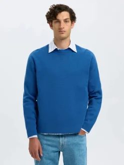 miesten neulepusero, MIKE LS KNIT RELAXED MOCK NECK>Selected Sale