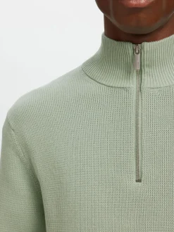 Miesten Neulepusero DANE LS KNIT STRUCTURE HALF ZIP, Aqua Gray><noscript><img width=