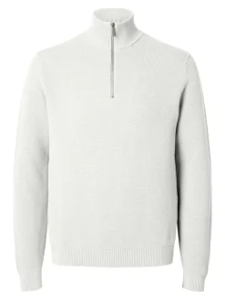 Miesten Neulepusero, DANE LS KNIT STRUCTURE HALF ZIP>Selected Sale
