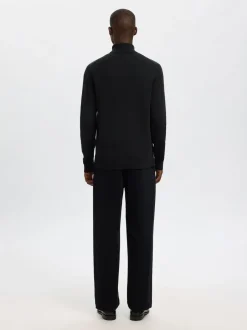 miesten neulepusero K DANE LS KNIT STRUCTURE ROLLNECK NOS, musta>Selected Discount