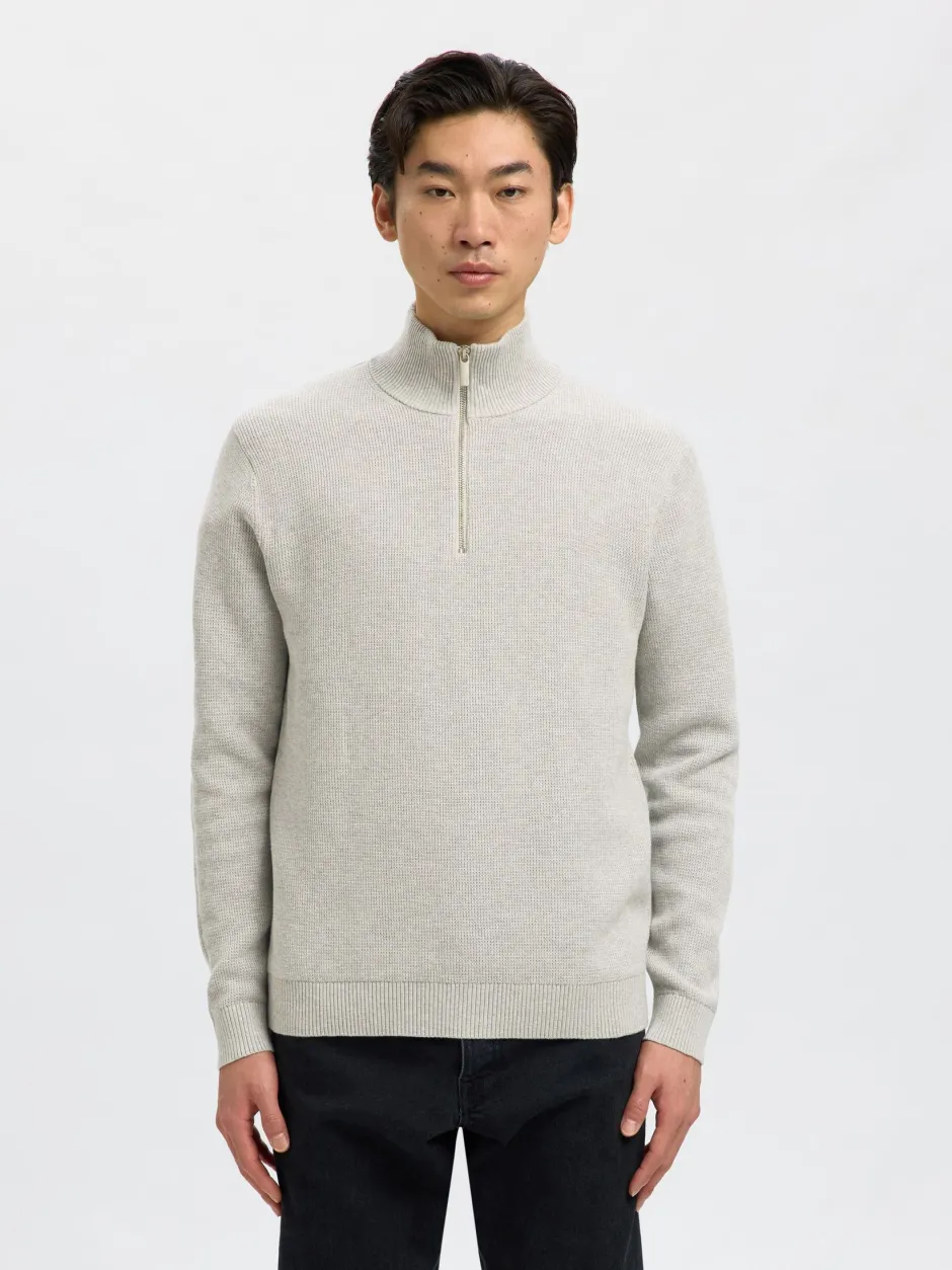 miesten neulepusero K SLHDANE LS KNIT STRUCTURE HALF ZIP NOO,>Selected Hot