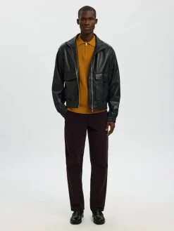 miesten neulepusero SLHCRAN LS Knit Structure Half Zip Polo,><noscript><img width=