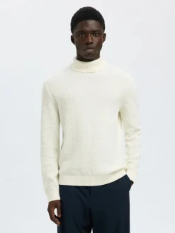 miesten neulepusero, TREVOR LS KNIT STRUCTURE ROLL NECK>Selected Best