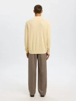 miesten neulepusero SLHCRAN LS Knit Structure Half Zip Polo,><noscript><img width=