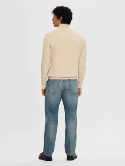 Miesten Neulepusero, DANE LS KNIT STRUCTURE HALF ZIP>Selected Discount