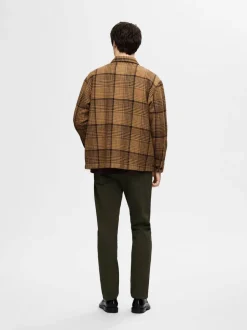 Miesten Paitatakki, BOXY HOUNDSTOOTH BIG CHECK OVERSHIRT>Selected Sale