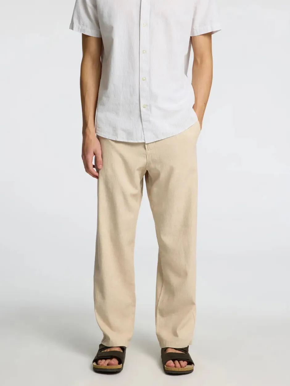 miesten pellavasekoitehousut, K LOOSE BRODY LINEN PANT>Selected New