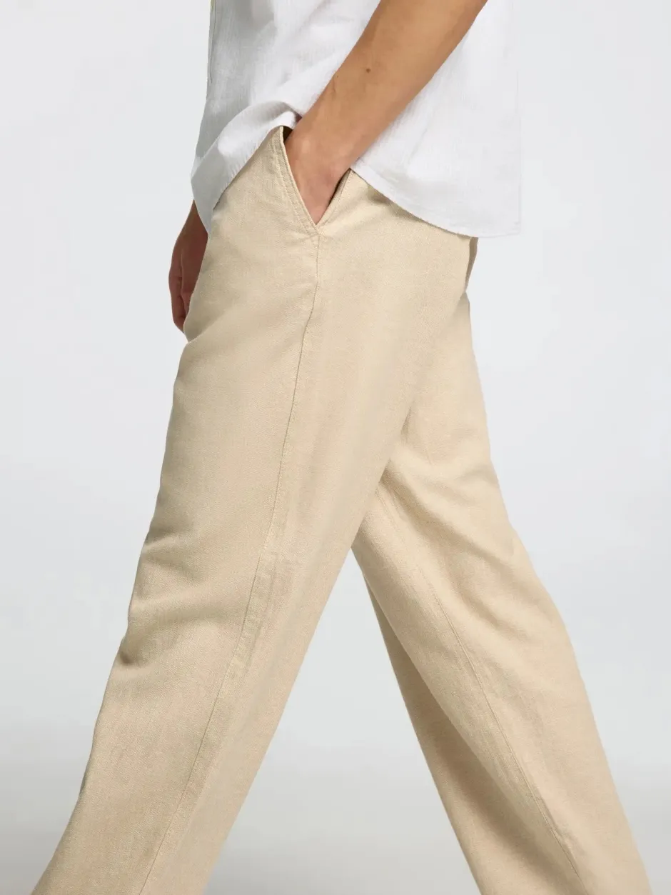 miesten pellavasekoitehousut, K LOOSE BRODY LINEN PANT>Selected New