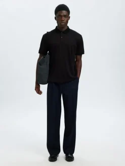 miesten pikeepaita SLHFAVE Button SS Polo, musta><noscript><img width=