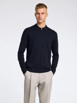 miesten pitkähihainen pikeepaita, SLHBERG LS HALF ZIP POLO>Selected New