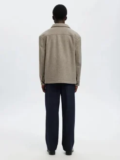 miesten takki, SLHMITCH WOOL BLEND SHACKET>Selected Outlet