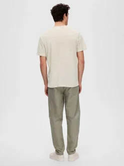 Miesten T-Paita, BET LINEN SS O-NECK>Selected New