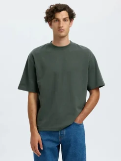 miesten t-paita, LOOSE OSCAR SS O-NECK>Selected Online