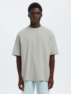 miesten t-paita, LOOSE OSCAR SS O-NECK,>Selected Sale