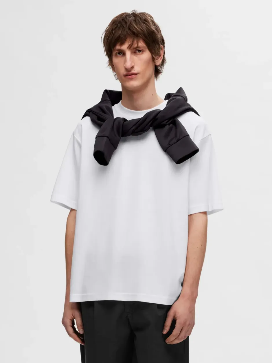 miesten t-paita, LOOSE OSCAR SS O-NECK>Selected Clearance