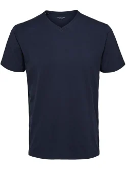 Miesten T-paita, Pima Ss V-neck>Selected Sale