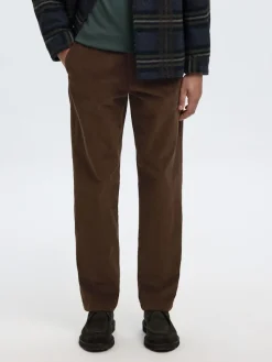 miesten vakosamettihousut K STRAIGHT MILES CORD PANT NOS, ruskea>Selected New