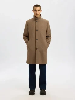 miesten villakangastakki, SLHRAINAR WOOL BLEND COAT>Selected Best