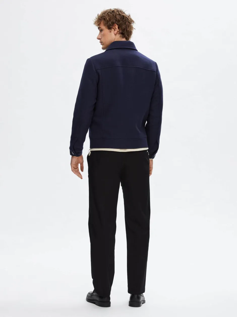 Miesten Villakangastakki, FILIP WOOL JACKET>Selected New